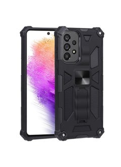 Case Cover For Samsung Galaxy A73 5G Shockproof TPU + PC Magnetic Protective Phone Case with Holder Black