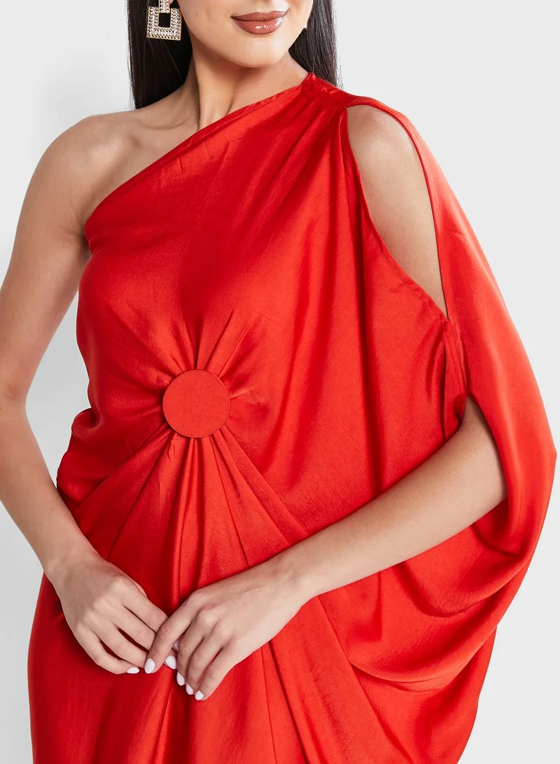 The Arab Crab One Shoulder Front Knot Dress