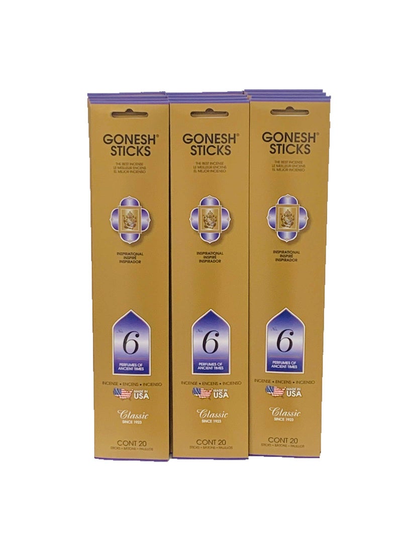 Gonesh Gonesh Incense Sticks Extra Rich Collection No6 Perfumes of Ancient Times 12 Pack 20 SticksPack 
