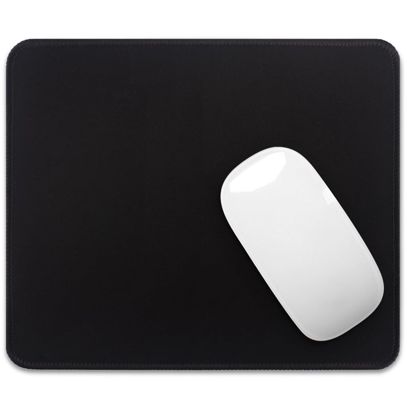 FROGIGO Square Mouse Pad with Stitched Edge, Premium Mousepad Washable Cloth. Computer Mouse Pad with Non-Slip Rubber Base, Mouse Pads for Computers Laptop Mouse 9.25x7.75x0.12 inch-Pure Black - Image 1