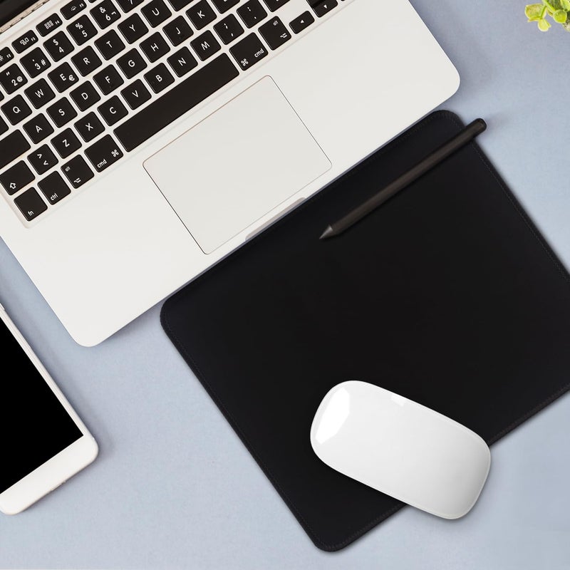FROGIGO Square Mouse Pad with Stitched Edge, Premium Mousepad Washable Cloth. Computer Mouse Pad with Non-Slip Rubber Base, Mouse Pads for Computers Laptop Mouse 9.25x7.75x0.12 inch-Pure Black - Image 4