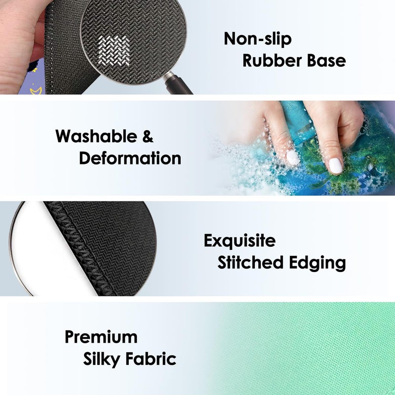 FROGIGO Square Mouse Pad with Stitched Edge, Premium Mousepad Washable Cloth. Computer Mouse Pad with Non-Slip Rubber Base, Mouse Pads for Computers Laptop Mouse 9.25x7.75x0.12 inch-Pure Black - Image 5