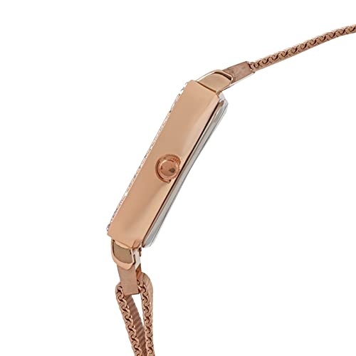 Joker & Witch Women Octa 28mm Brown Dial 18mm Rose Gold Steel Mesh Watch - Image 5