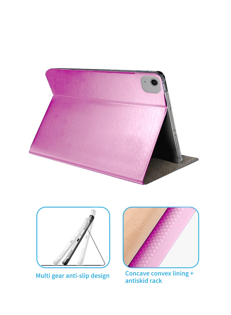 Wtech Apple iPad Air 11 5G 2024 (iPad Air 6th Generation M2) 11 Inch Classic PU Leather Trifold Stand Flip Case Cover Light Pink - Image 2