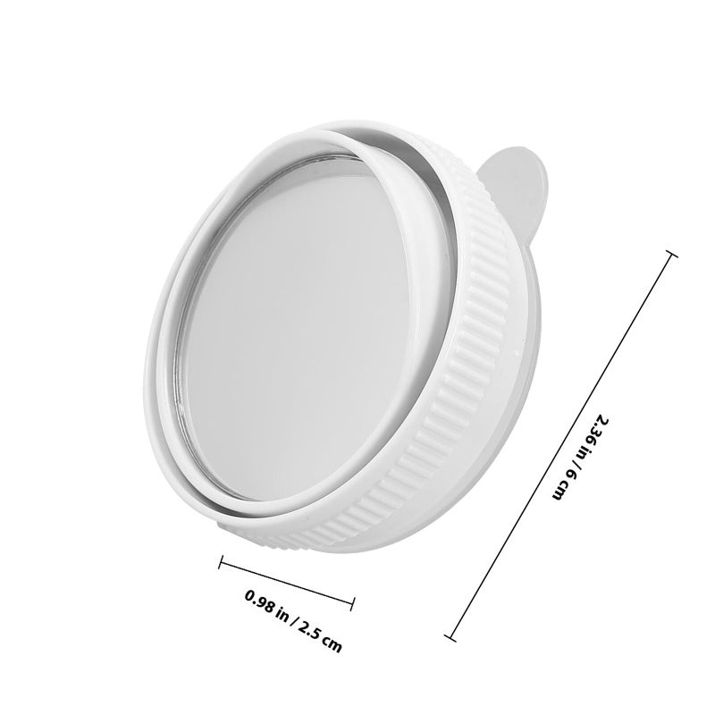 White 2Pcs Car Blind Spot Mirrors 360 Degree Rotation Rain Shield Vehicle Safety - Image 3