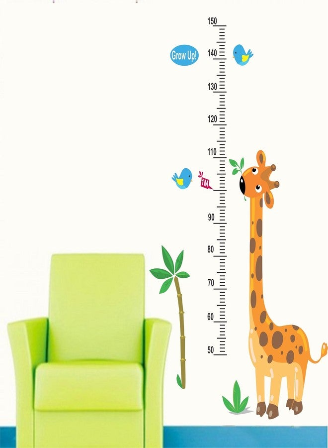 Asmi Collections Wall Stickers Cute Giraffe Height Chart Birds - Image 1