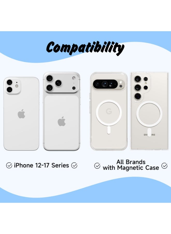 Magnetic Cell Phone Grip Compatible with Magsafe, Collapsible Phone Stand Holder Round Expanding Kickstand for iPhone Samsung Mobile Phones, Cute Soft Silicone Glossy Jelly, Light Pink - Image 2