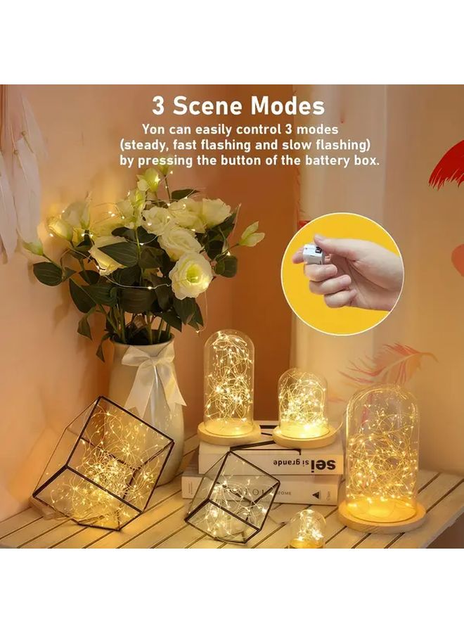 30Pcs Warm White Festival Fairy Lights 2m 6.6ft Silver Wire Star And Moon String Lights For Bedroom Table Center Vase Gift Box Wedding Christmas Decoration Indoor With 3 Modes - Image 2