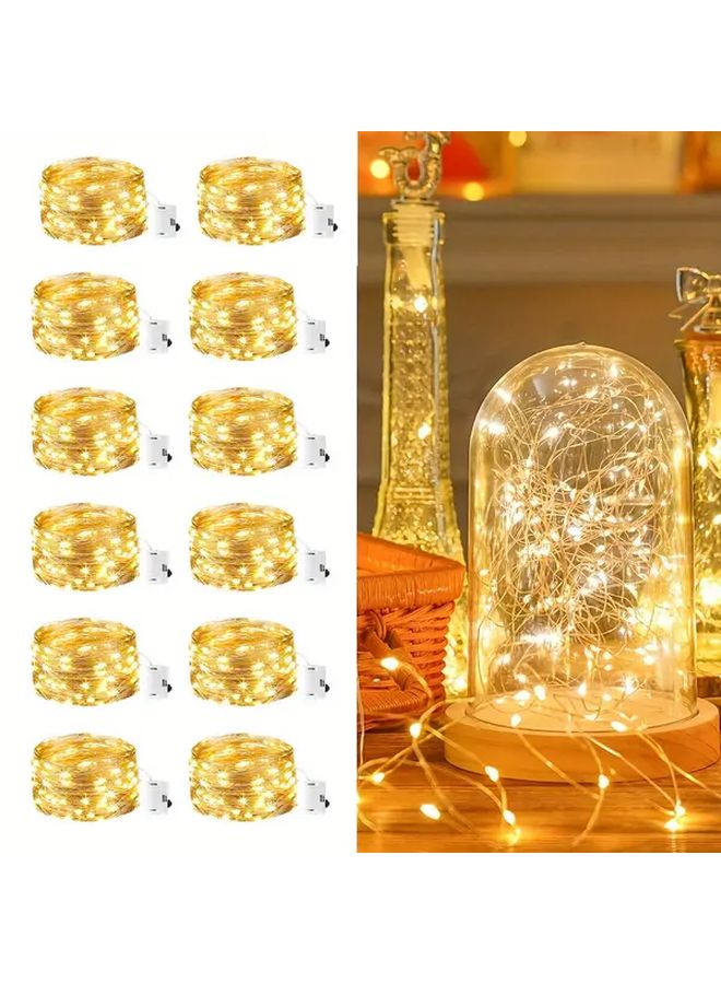 30Pcs Warm White Festival Fairy Lights 2m 6.6ft Silver Wire Star And Moon String Lights For Bedroom Table Center Vase Gift Box Wedding Christmas Decoration Indoor With 3 Modes - Image 1