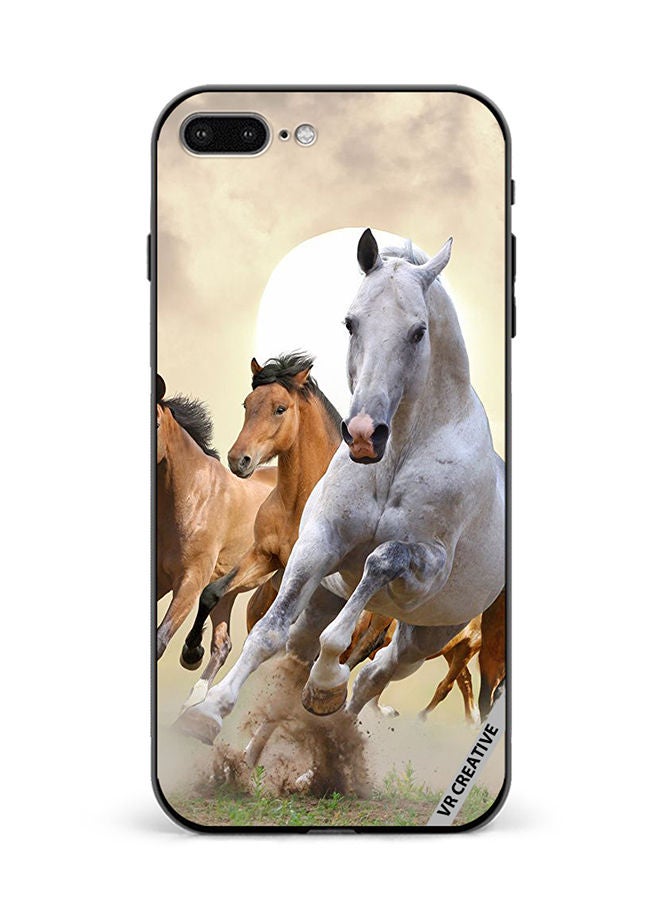 VR CREATIVE Protective Case Cover For Apple iPhone 7 Plus/8 Plus Running Horses Design Multicolour - Image 1