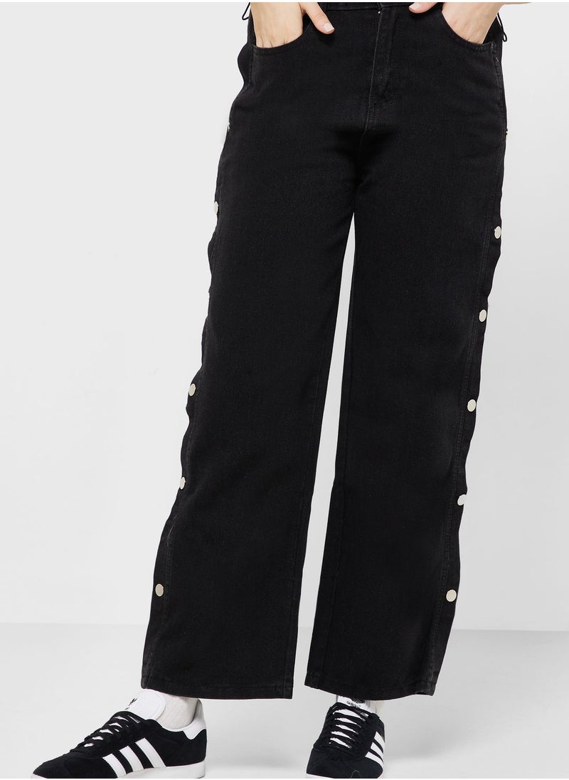 Ginger - Side Button Detail Jeans - Image 1