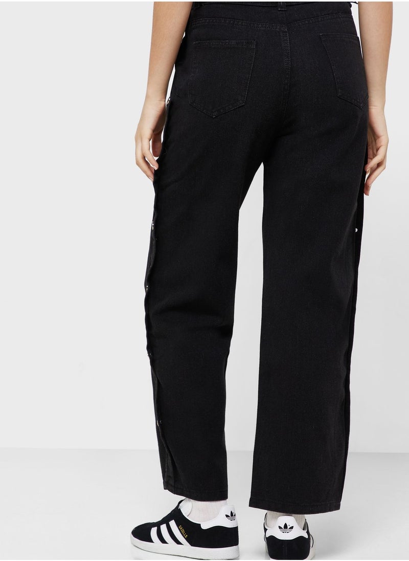 Ginger - Side Button Detail Jeans - Image 1