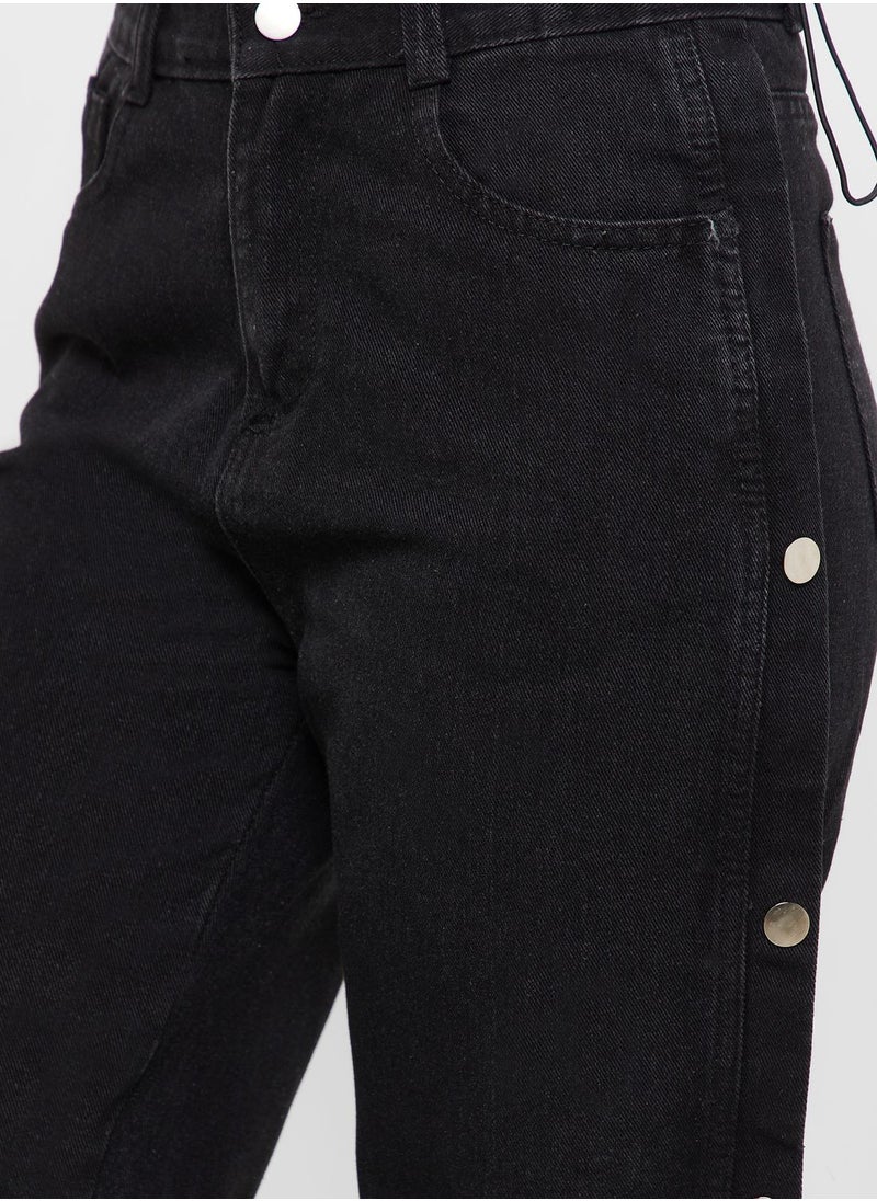 Ginger - Side Button Detail Jeans - Image 1