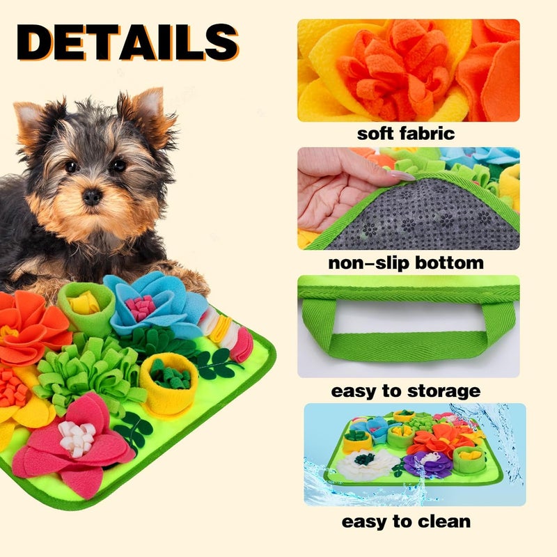 Oliumt Snuffle Mat for Dogs, Sniff Mat Slow Feeding Mat for Small Pets Cats, Rabbits - Help Stress Relief and Training - Stimulate Your Pet's Foraging Skills! (Bright Green) - Image 2