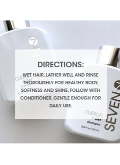 Seven 7 SEVEN Haircare Cubica 7-DAY Shampoo for Women, Men, All Hair Types, Add Shine and Moisture to Hair, Sulfate & Paraben Free, Cruelty Free with Biotin + Green Tea Extract, Made in USA  - Image 3