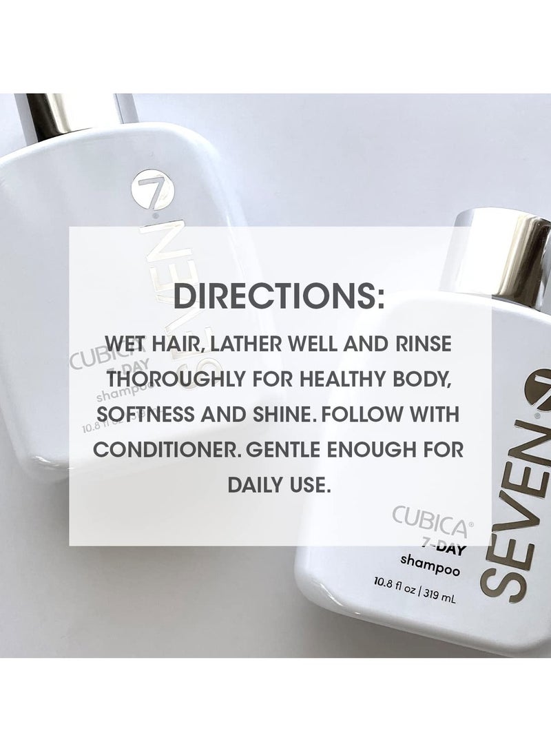 Seven 7 SEVEN Haircare Cubica 7-DAY Shampoo for Women, Men, All Hair Types, Add Shine and Moisture to Hair, Sulfate & Paraben Free, Cruelty Free with Biotin + Green Tea Extract, Made in USA  - Image 3