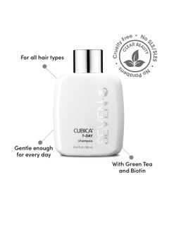 Seven 7 SEVEN Haircare Cubica 7-DAY Shampoo for Women, Men, All Hair Types, Add Shine and Moisture to Hair, Sulfate & Paraben Free, Cruelty Free with Biotin + Green Tea Extract, Made in USA  - Image 2