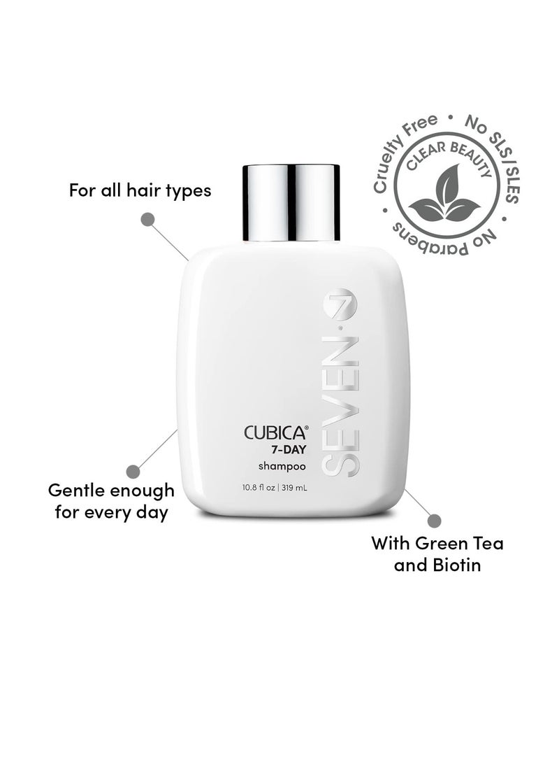 Seven 7 SEVEN Haircare Cubica 7-DAY Shampoo for Women, Men, All Hair Types, Add Shine and Moisture to Hair, Sulfate & Paraben Free, Cruelty Free with Biotin + Green Tea Extract, Made in USA  - Image 2