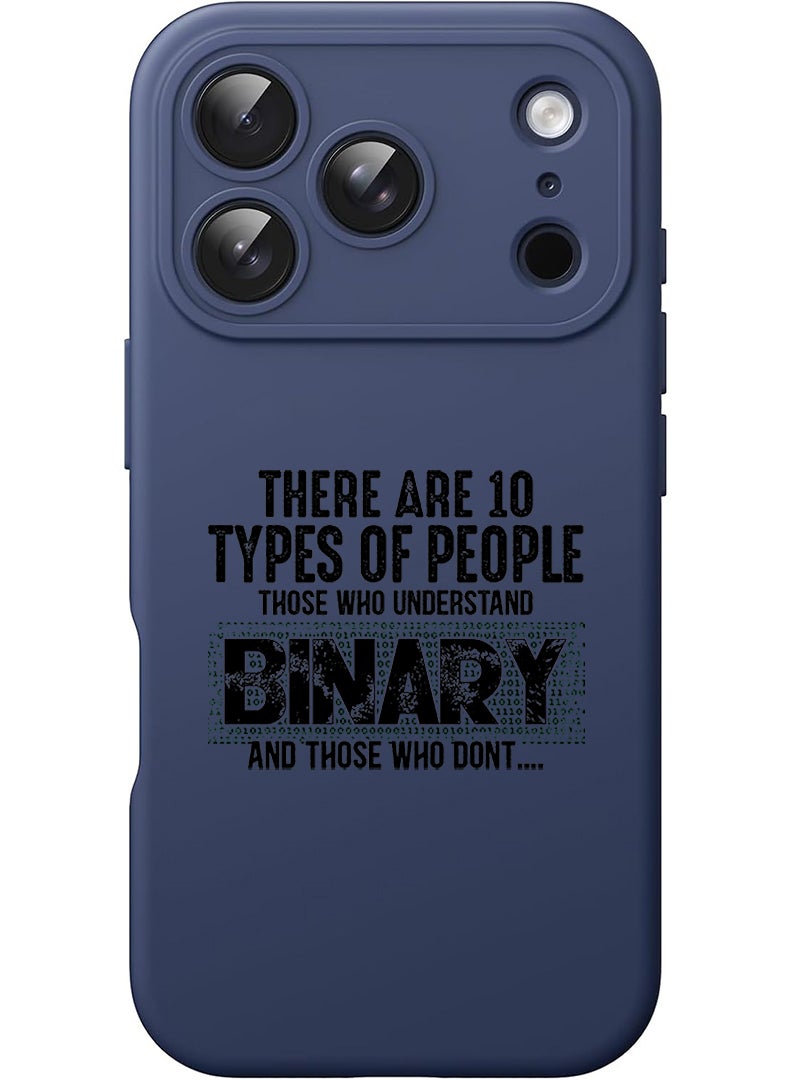 Theodor Protective Slim Fit Case Liquid Silicone Cover with Full Body Protection Anti-Scratch Shockproof Case For Apple iPhone 17 Pro Max (Blue) Binary Black - Image 1