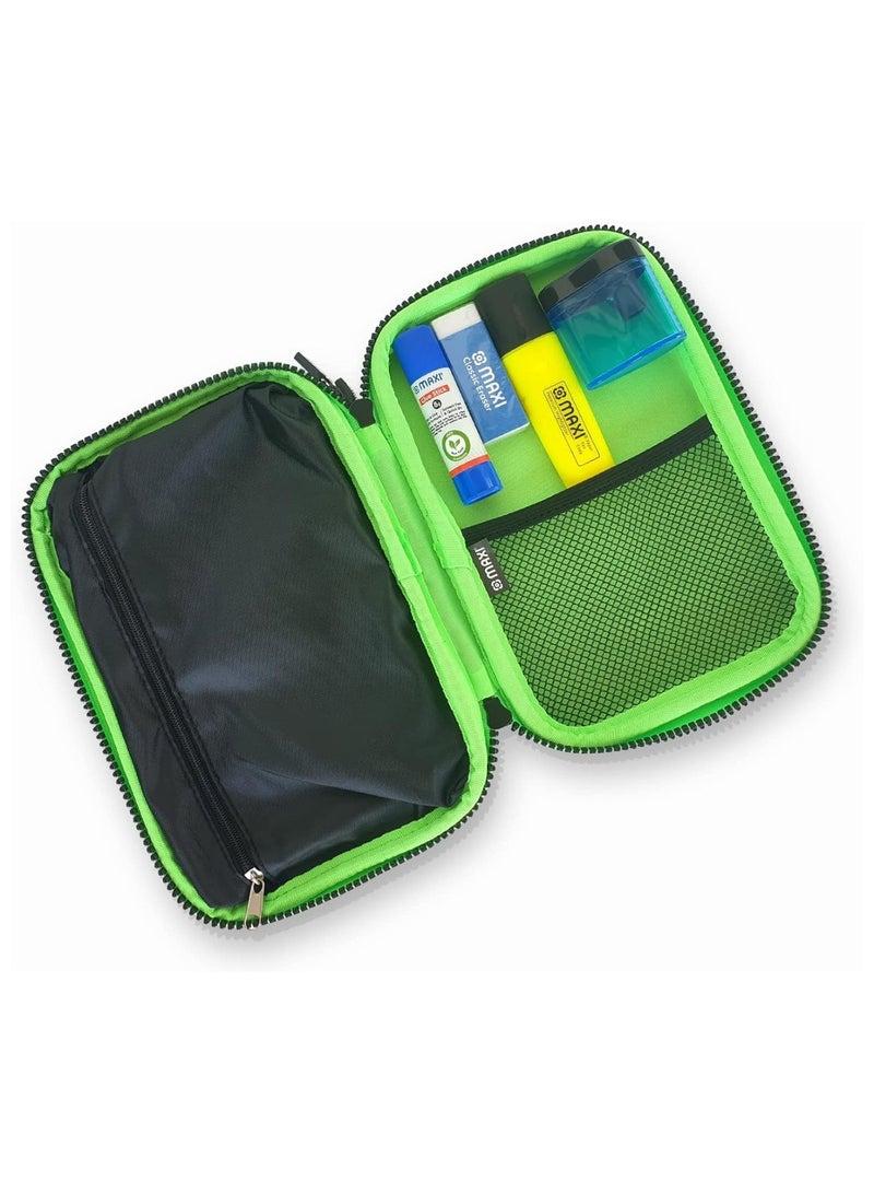 Maxi 24-Piece School Stationery Kit Double Zipper Pencil Case Black - Image 4