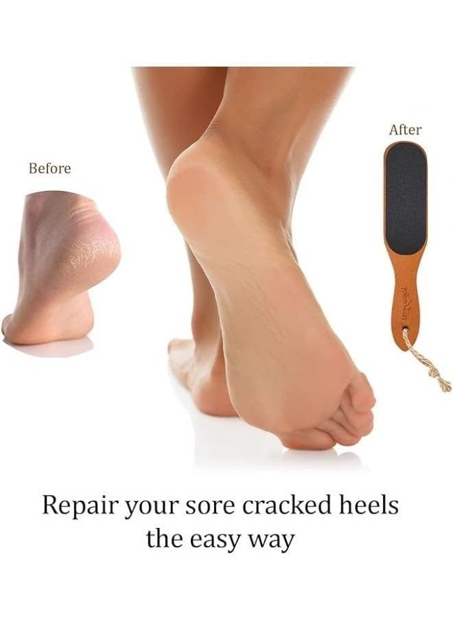 SADOER Collagen Foot Mask Pack of 5 with Wooden Foot File for Dead Skin and Scale Removal, Home Spa Pedicure Set for Dry Cracked Heels - Image 2