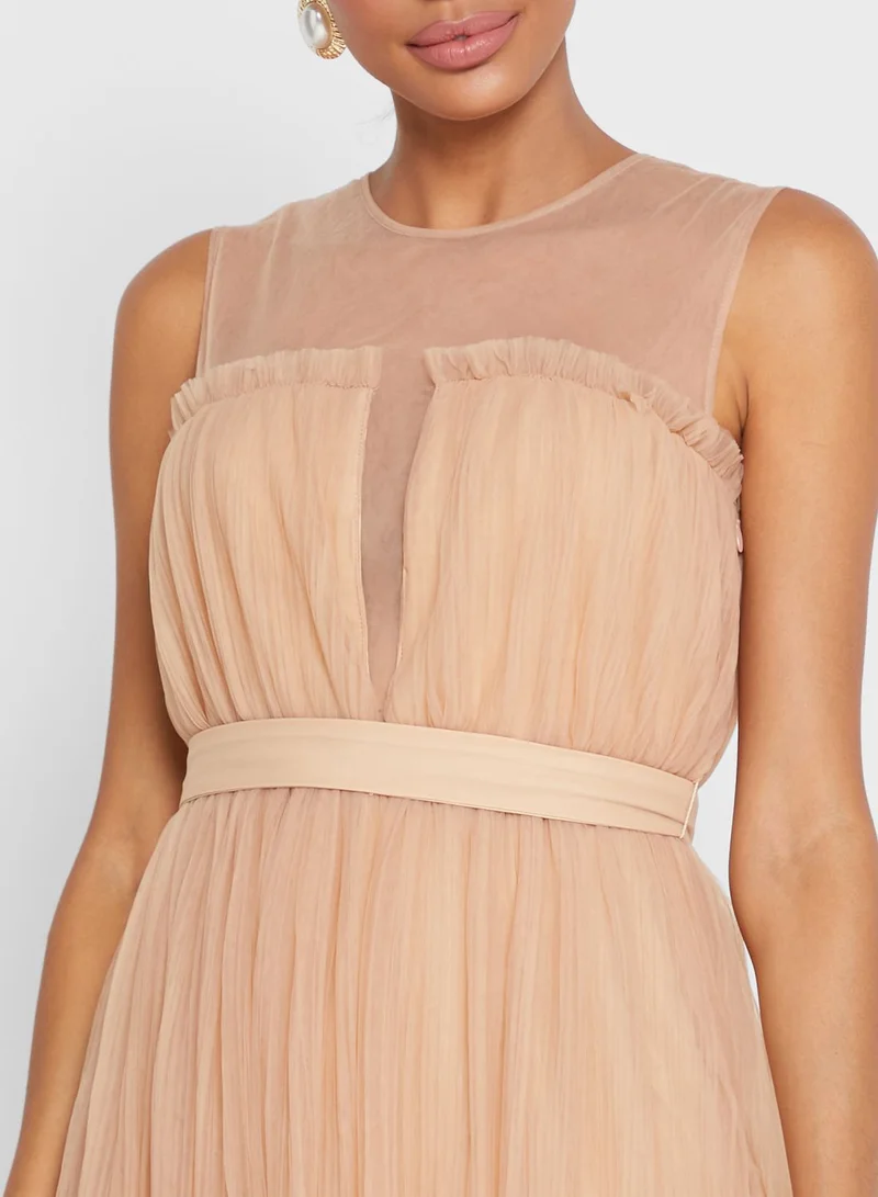 Femi9 Round Neck Embellished Dress