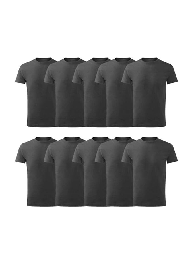 PRINTSHOP4ME 10 pcs Adult Round Neck Combed Men's T Shirt 190 GSM Pure Cotton Basic Colors  - Image 1