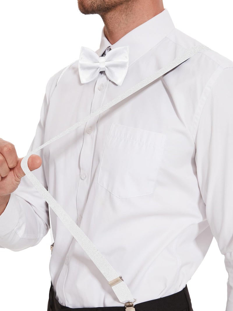 habibee Solid Color Mens Suspender Y Shape with Strong Clips Adjustable Braces - Image 5