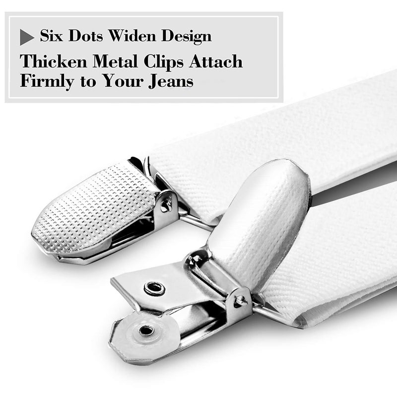 habibee Solid Color Mens Suspender Y Shape with Strong Clips Adjustable Braces - Image 4