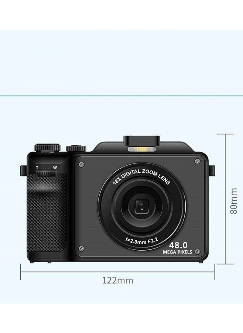 IqwiCam - 4K Digital Camera for Photography, 64GB TF Card, 48MP Auto focus Vlogging Camera for YouTube with 3'' 180°Flip Screen, 16X Digital Zoom Anti-Shake Compact Travel Camera - Image 1