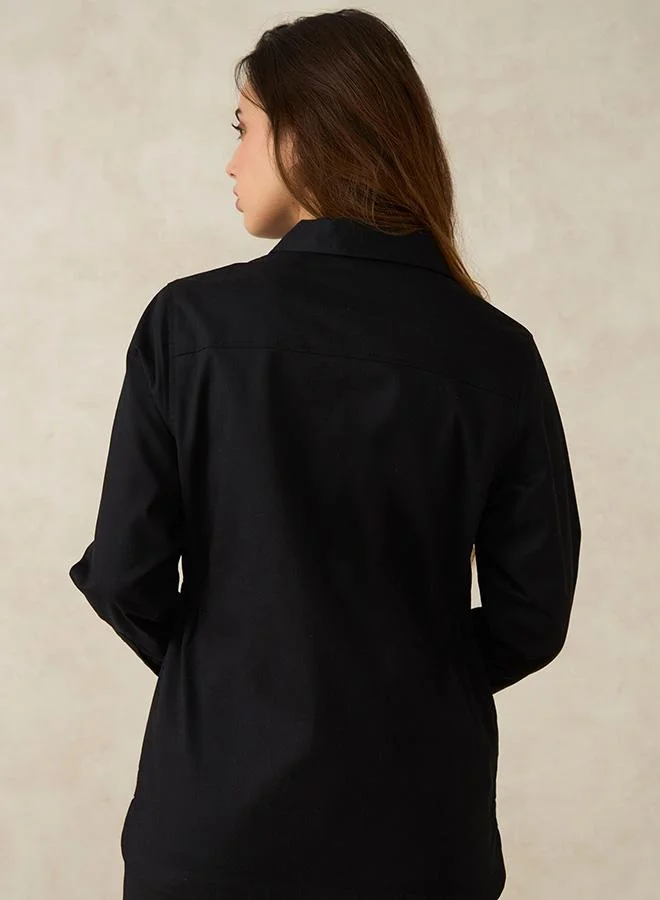 Virgio Cotton Stretch Utilitarian Shacket