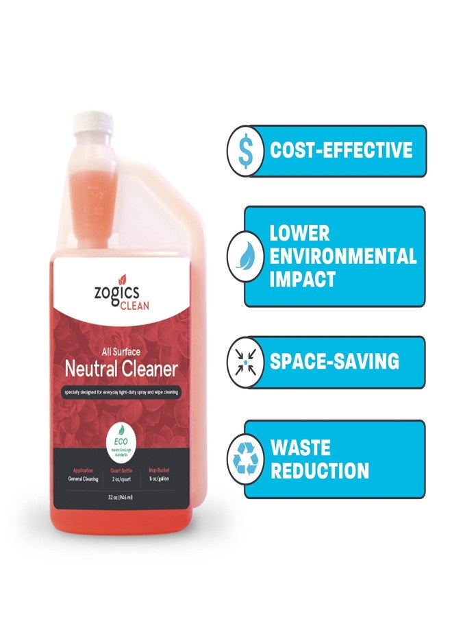 Zogics All Surface Neutral Cleaner - Floor Cleaner Solution with a Low Toxicity Formula and Neutral pH for All Surfaces, Each Bottle Makes up to 16 Gallons - Image 3