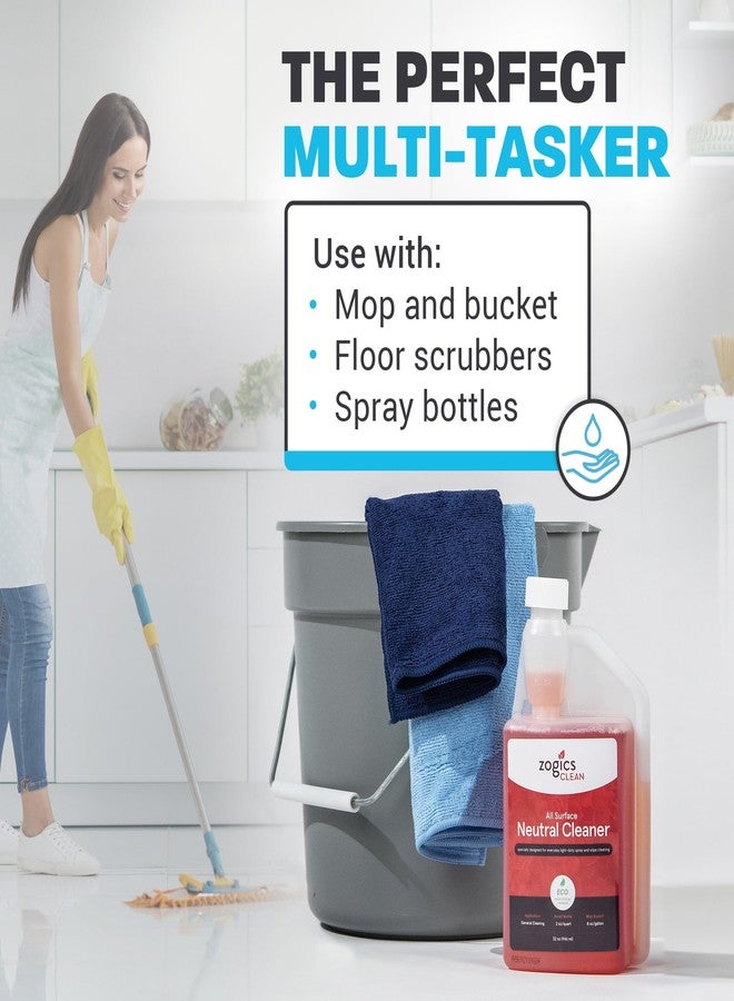 Zogics All Surface Neutral Cleaner - Floor Cleaner Solution with a Low Toxicity Formula and Neutral pH for All Surfaces, Each Bottle Makes up to 16 Gallons - Image 5