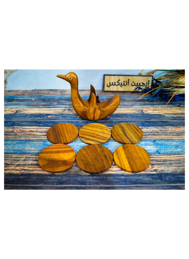 ايجيبت انتيكس طقم كوسترات شكل بطة من خشب السرسوع صناعة يدوية 100% انتاج ايجيبت أنتيكس  - Image 3