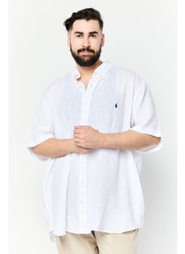 Men Regular Fit Textured Long Sleeves Casual Shirt, White