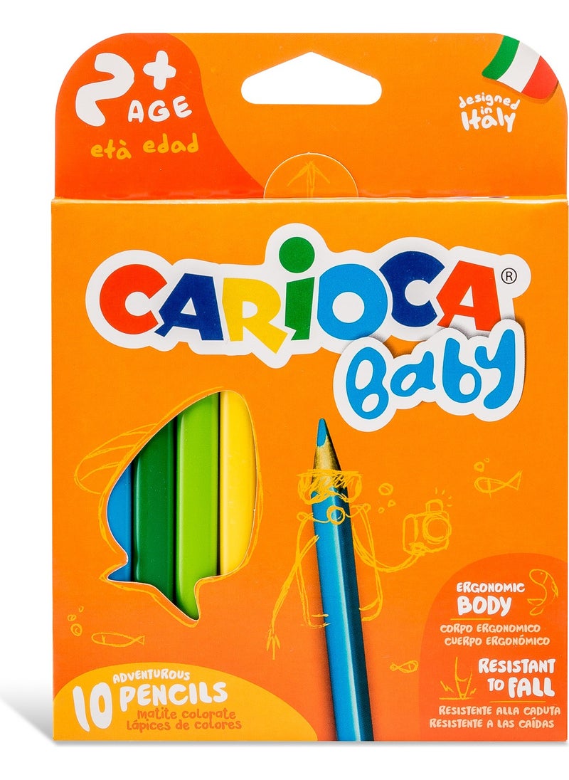 carioca Jumbo Triangle Baby Dry Crayons 10 Pcs  - Image 1