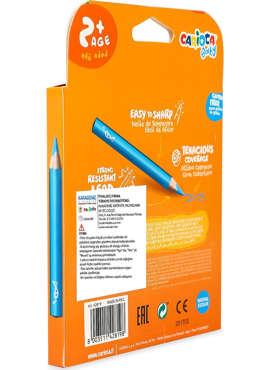 carioca Jumbo Triangle Baby Dry Crayons 10 Pcs  - Image 2