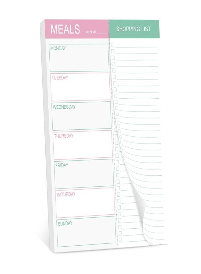 Getvow Magnetic Meal Planning Pad for Fridge - 10" x 7" Meal Planning Pad with Tear Off Shopping List. 52 Weeks Undated for Meal Planner and Grocery List with Magnet - Image 1