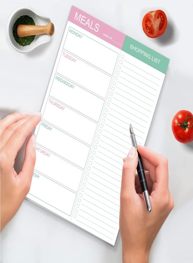 Getvow Magnetic Meal Planning Pad for Fridge - 10" x 7" Meal Planning Pad with Tear Off Shopping List. 52 Weeks Undated for Meal Planner and Grocery List with Magnet - Image 5