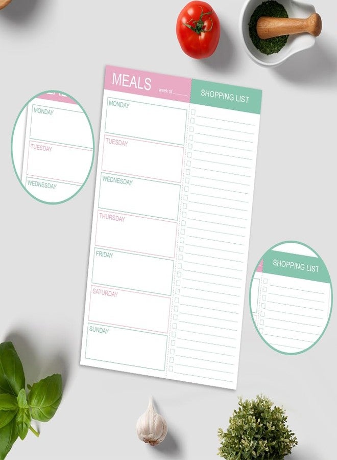 Getvow Magnetic Meal Planning Pad for Fridge - 10" x 7" Meal Planning Pad with Tear Off Shopping List. 52 Weeks Undated for Meal Planner and Grocery List with Magnet - Image 3