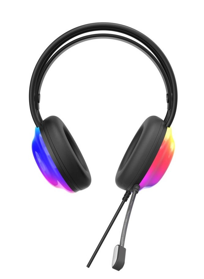 G30B Headphone Set - RGB Lighting, 50mm High Definition Microphone, Surround Sound, and Precision Microphone - 1.8m Cable – Black - Image 2