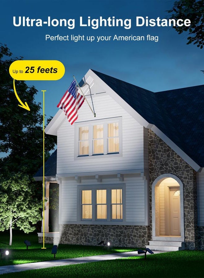 FALOVE Solar Spotlight,2-in-1 LED Wall/Landscape Solar Lights, 270° Adjustable Waterproof Outdoor Landscape Lights for Tree, Driveway, Yard, Lawn, Pathway, Garden (4PCS) - Image 2