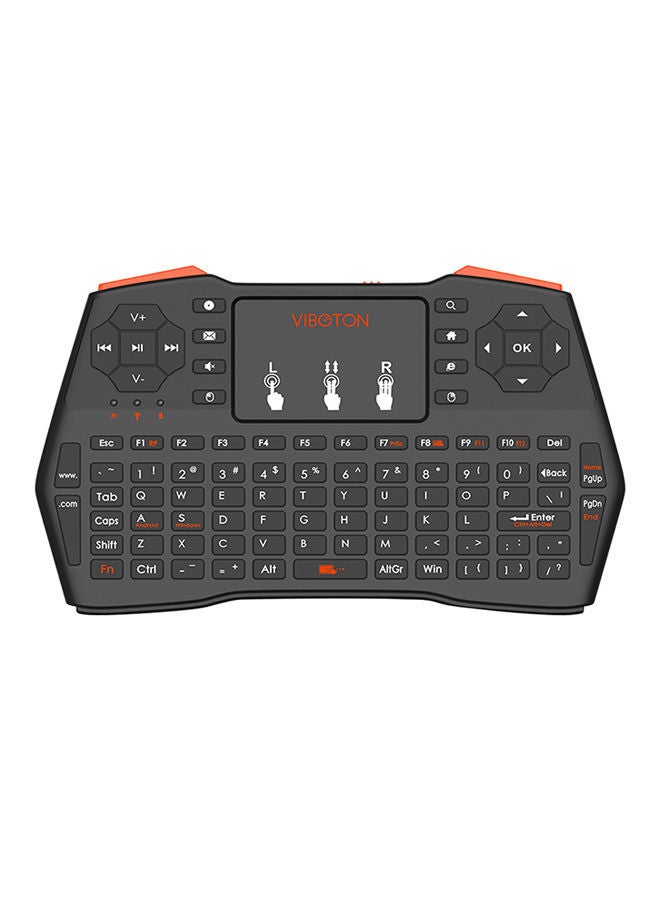 NIBEMINENT i8 Plus Mini 2.4G Wireless Keyboard Fly Air Mouse Touchpad for TV/ PS Black - Image 1