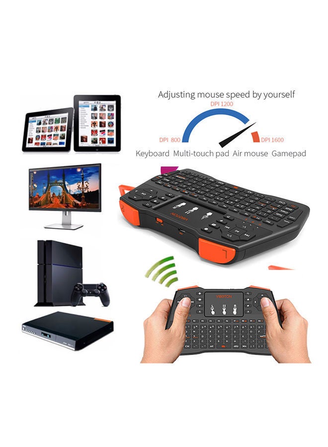 NIBEMINENT i8 Plus Mini 2.4G Wireless Keyboard Fly Air Mouse Touchpad for TV/ PS Black - Image 3