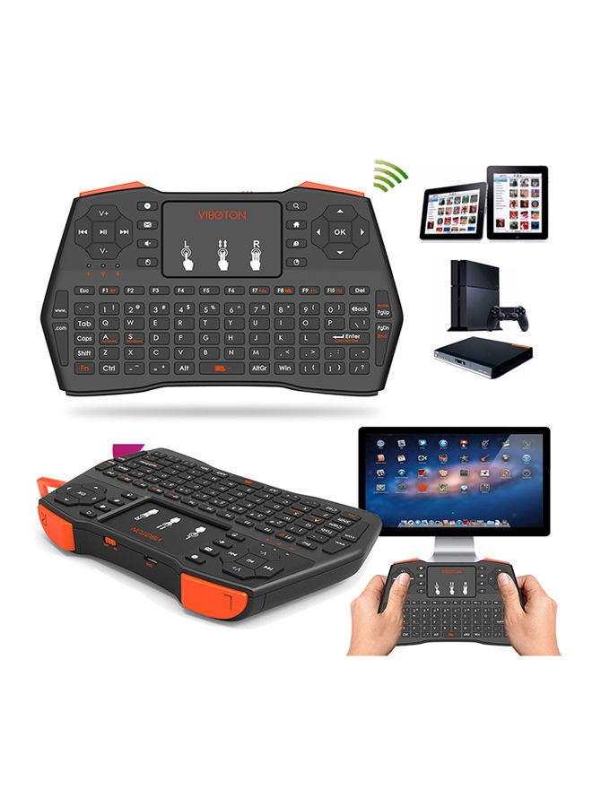 NIBEMINENT i8 Plus Mini 2.4G Wireless Keyboard Fly Air Mouse Touchpad for TV/ PS Black - Image 2