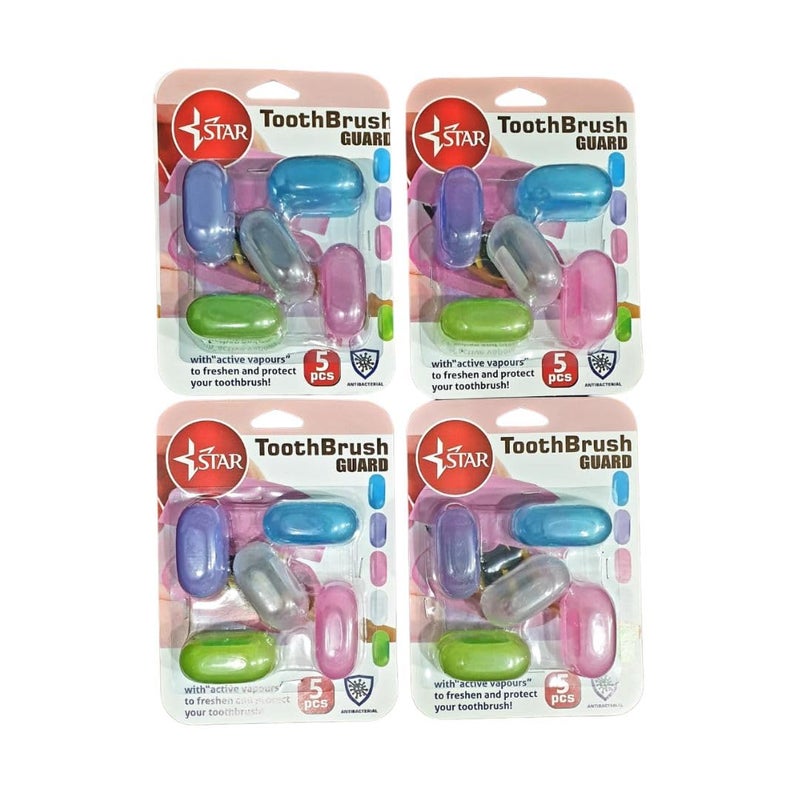 Toothbrush Guard with Active Vapours, Pack of 5, Assorted Colours - Image 1