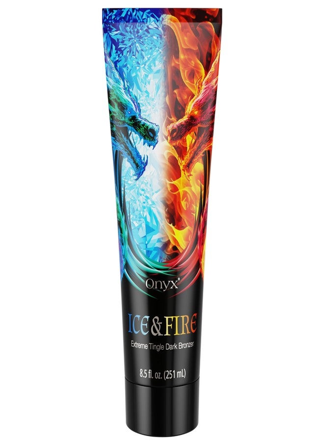 Onyx Ice & Fire Extreme Tingle Dark Bronzer | Tanning Bed Lotion | Hot & Fierce Fantasy Dragons Inspired Tan | Frostburn Bronzing Journey to Deep Color | Draconic Heat Ritual | Arctic Glow Enhancer - Image 1