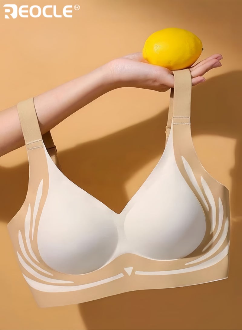 REOCLE Women's Seamless Push-Up Bra with Stylish Pattern Design Comfortable Wireless Bra for Daily Wear Casual & Active Styling - Image 3