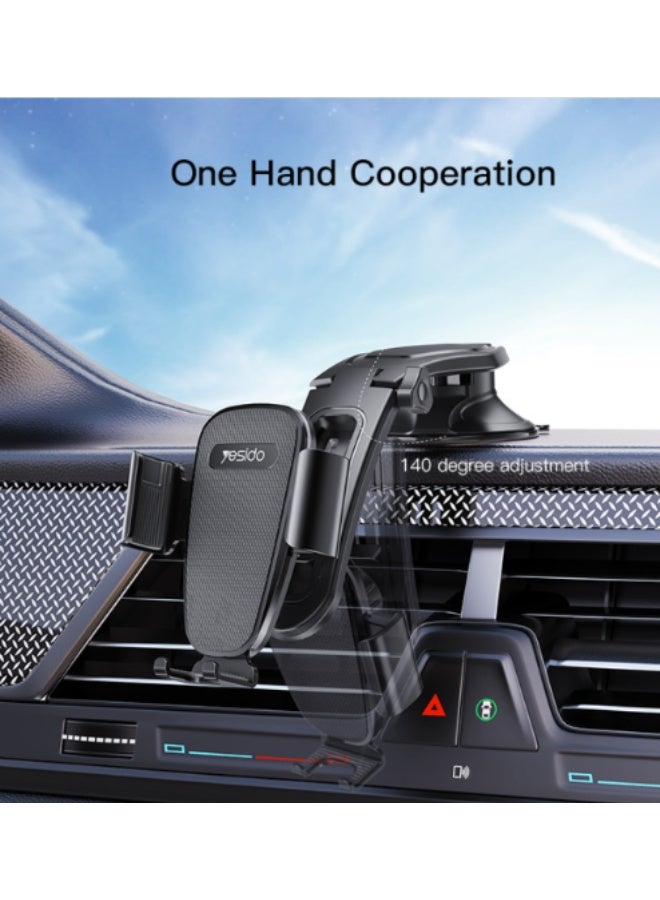 Yesido Plastic Car Dashboard Suction Cup Phone Holder with Flexible Adjustment Arm and Universal Spring Clip Phone Holder | Model C130 | By Yesido - Image 3