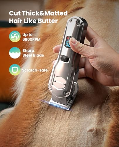 oneisall Dog Clippers for Grooming ThickHeavy Coats 4in1 Dog Grooming Kit Low Noise with Stainless Steel Blade Cordless Dogs Paw Trimmer Pet Nail Grinder for Small Large Dogs Cats Animals - Image 3